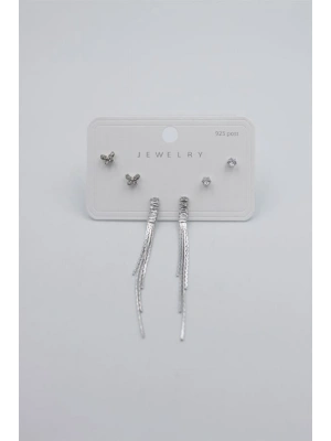 Çoklu Set Küpe - Gümüş