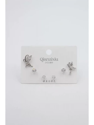 Çoklu Set Küpe - Gümüş