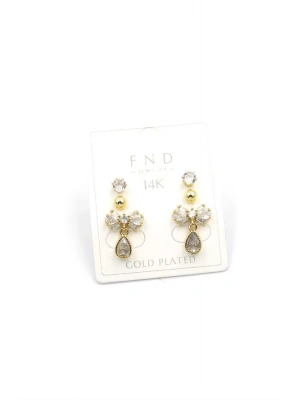 Çoklu Taşlı Küpe - Altın