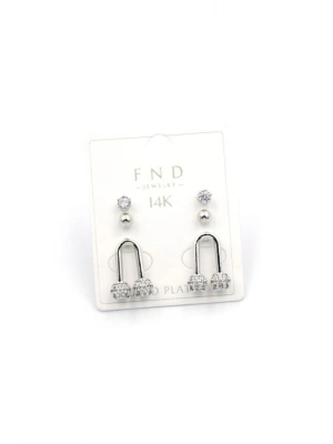 Çoklu Taşlı Küpe - Gümüş