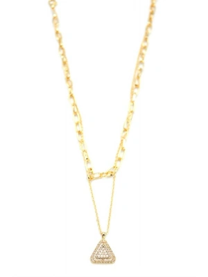 Çoklu Üçgen Kolye - Altın