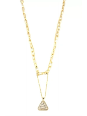 Çoklu Üçgen Kolye - Altın