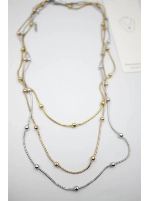 Çoklu Zincir Toplu Çelik Kolye - ÇOK RENKLİ