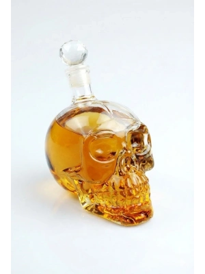 ® Crystal Head Kuru Kafa Cam Şişe  Hediyelik Sürahi (350 ML)
