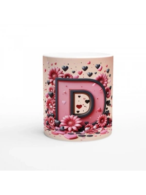 D Harfi Şık Tasarımlı Harfli Kupa Bardak