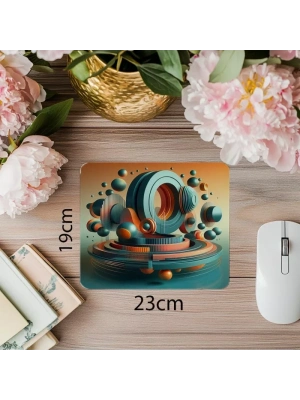 Dairesel Simetrili Modern Tasarım Mousepad - 19x23 cm 2 mm Dikdörtgen İthal Baskılı Mouse Pad