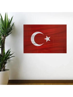 ®  Dalgalanma Efektli Manyetik Duvar Stickerı Türk Bayrağı 75 x 50 cm