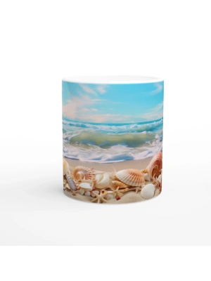 Dalgaların İzinde Kabuklar Kupa Bardak