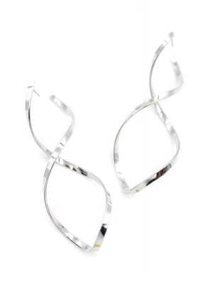 Dalgalı Küpe - Gümüş