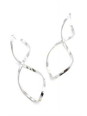 Dalgalı Küpe - Gümüş