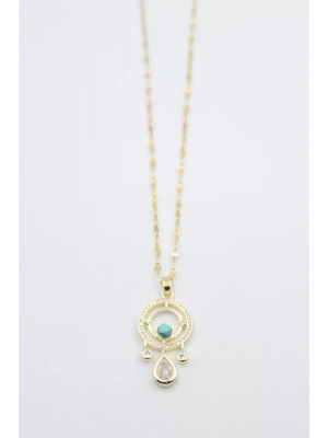 Damla Taşlı Kolye - Altın