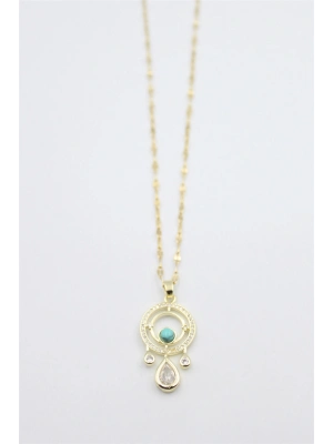 Damla Taşlı Kolye - Altın