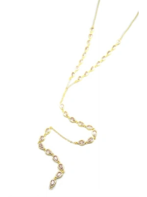 Damla Taşlı Y Kolye - Altın