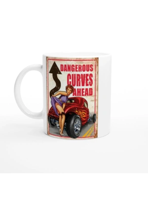 Dangerous Curves Ahead Retro Kupa Bardak