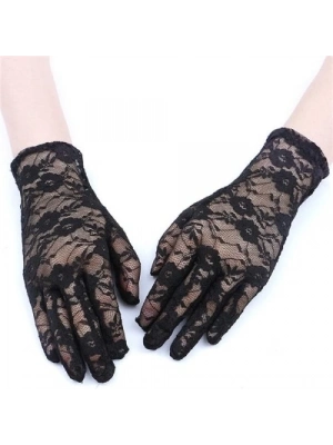 Dantel Eldiven Siyah Renk Yetişkin