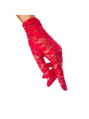 Dantelli Kırmızı Gece Eldiveni