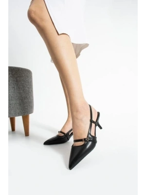 Darina Siyah Cilt Topuklu Ayakkabı