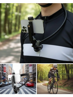 ® Dayanıklı Metal Destekli Boyun Telefon Tutucu Seyahat ve Spor Kullanım
