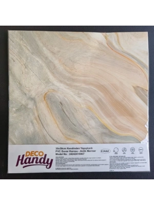 Decohandy 30x30 Cm Pvc Duvar Karosu 4Lü Paket - Antik Mermer