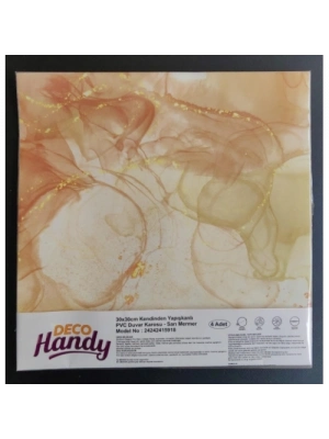 Decohandy 30x30 Cm Pvc Duvar Karosu 4Lü Paket - Sarı Mermer