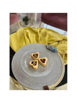 DecoHandy 39cm Çiçekli Jüt Örme Supla Amerikan Servis