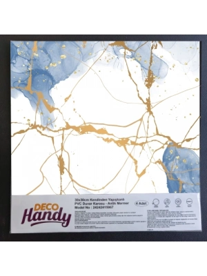 DecoHandy Pvc Yapışkanlı Yer Karosu 30x30cm 4Lü Paket - Blue Edition 0,36m2