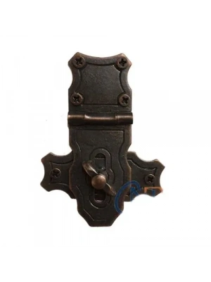 Dekoratif Anahtarlı Sandık Askısı - 40x55mm, Oksit, 1 Adet