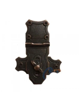 Dekoratif Anahtarlı Sandık Askısı - 40x55mm, Oksit, 100 Adet