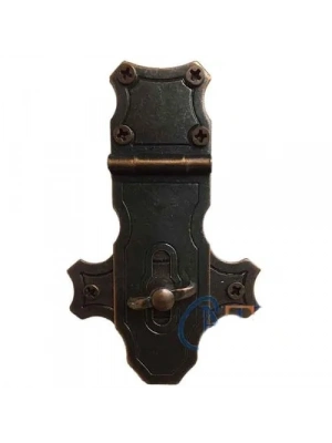 Dekoratif Anahtarlı Sandık Askısı - 40x65mm, Oksit, 1 Adet