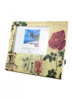 ®   Dekoratif Desenli Çerçeve Gül Motifli Fotoğraf Çerçevesi