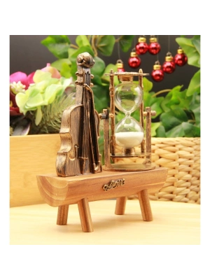 Dekoratif Keman Tasarımlı Kum Saati