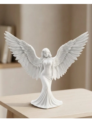 Dekoratif Melek İnsan Figürlü 3D Heykel Biblo Modern Ev Dekoru
