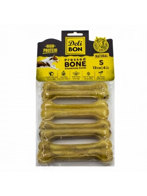 Delibon Deri Köpek Çiğneti Pres Kemik 4x12cm Natural