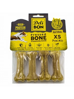 Delibon Deri Köpek Çiğneti Pres Kemik 4x7cm Natural