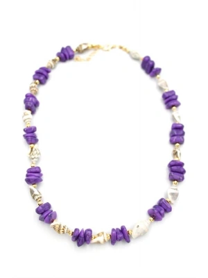 Deniz Kabuğu Kolye - Mor