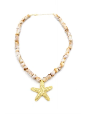 Deniz Kabuklu Yıldız Kolye - Altın