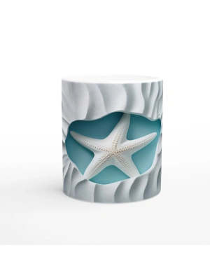 Deniz Kumunda Yatan Yıldız Su Altı Temalı Kupa Bardak