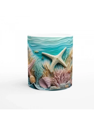 Deniz Yıldızları ve Kabukların Dansı Kupa Bardak