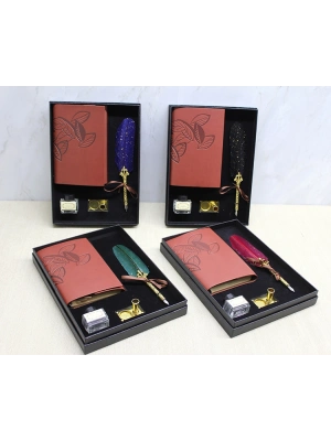 Deri Defterli Divit Hokka Seti Model 2