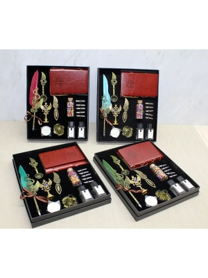 Deri Defterli Divit Hokka Ve Mühür Seti Model 1