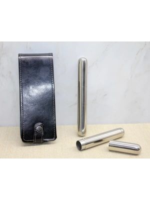 Deri Kılıflı İkili Paslanmaz Çelik Puro Tüpü