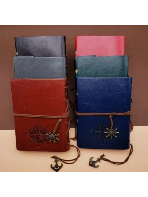 Deri Pusula Tasarımlı Defter