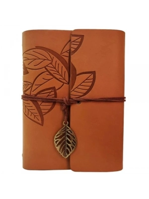 Deri Yaprak Desenli Defter