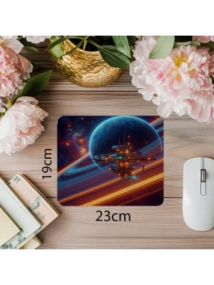 Derin Uzayda Süzülen Figür Mouse Pad - 19x23 cm 2 mm Dikdörtgen İthal Baskılı Mouse Pad