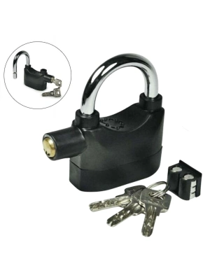 ®  Desibel Siyah Alarmlı Çok Fonksiyonlu Ekstra Güvenlikli Kare Asma Dolap Kilidi