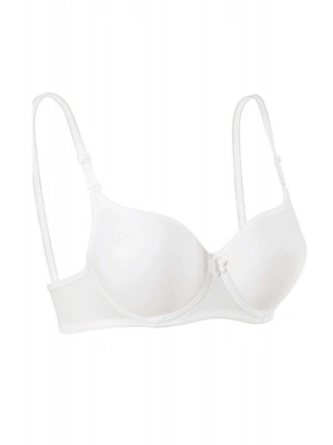 Destekli Slikonlu Düz Sütyen Beyaz