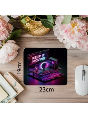 Devam Et Sloganlı 3D Motivasyon Mouse Pad - 19x23 cm 2 mm Dikdörtgen İthal Baskılı Mouse Pad