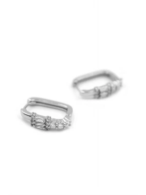 Dikdörtgen Taşlı Küpe - Gümüş