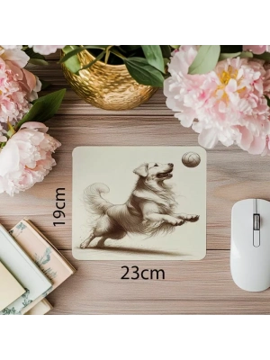 Dinamik Pozda Golden Karakalem Mousepad - 19x23 cm 2 mm Dikdörtgen İthal Baskılı Mouse Pad