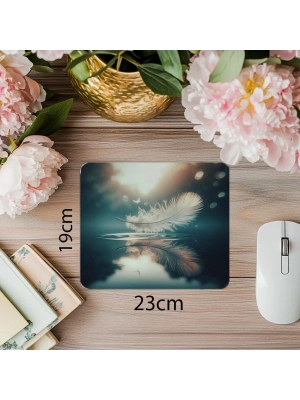 Dinginlik Sembolü Beyaz Tüy Mouse Pad - 19x23 cm 2 mm Dikdörtgen İthal Baskılı Mouse Pad